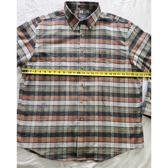 Two Pendleton Mason Plaid Long Sleeve Flannel Button-Up Shirts XXL Cotton - Picture 11 of 13